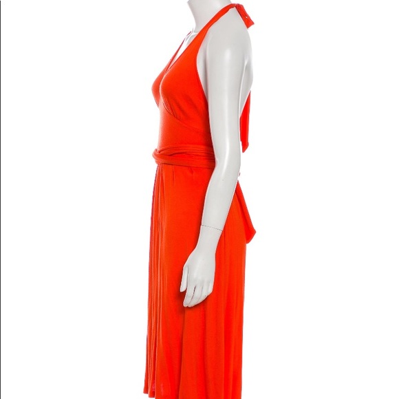 Diane Von Furstenberg Tangerine Halter Dress - Picture 2 of 4